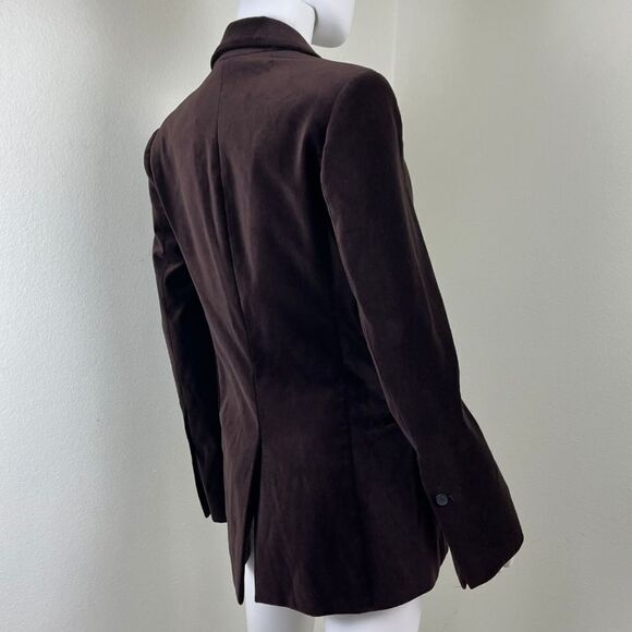 Frame Womens Brown Velvet Single Button Cotton Blazer NEW Jacket Modern Office - Picture 12 of 17